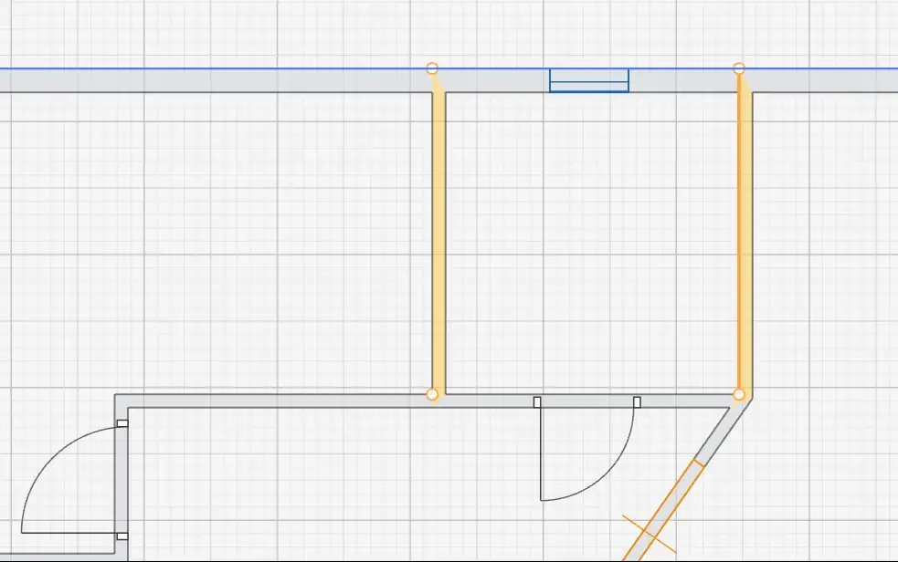 Перемещение выбранной группы стен
